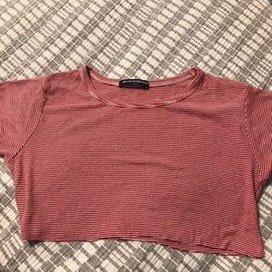Brandy Melville red striped cropped tee